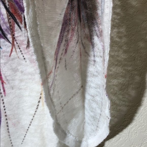 Forever 21 Boho Style Poncho Sweater feather print - Picture 5 of 5